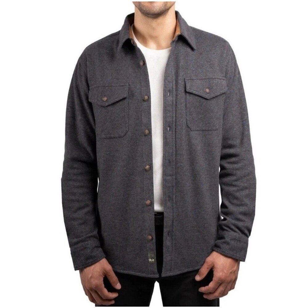 Jachs New York Men's Medium Button-Up Shirt Jacket Gray M0883